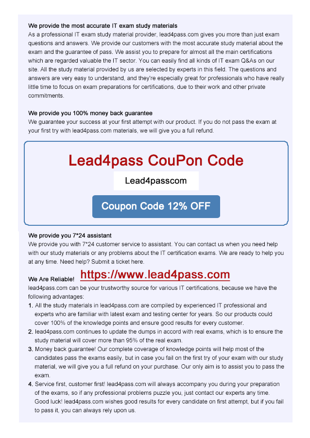 lead4pass 300-160 coupon